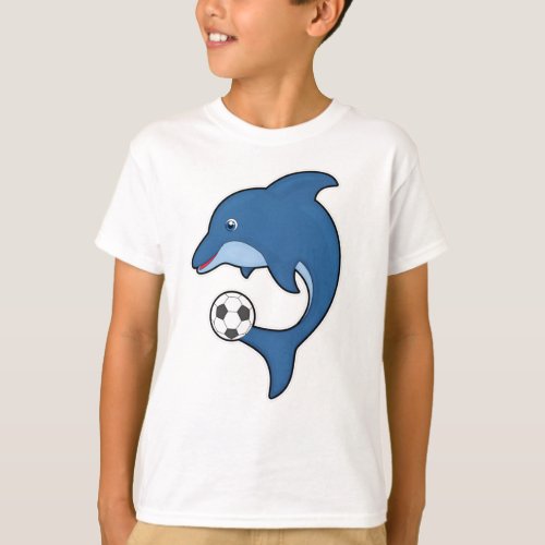 Dolphin as Soccer player with Soccer ball T_Shirt