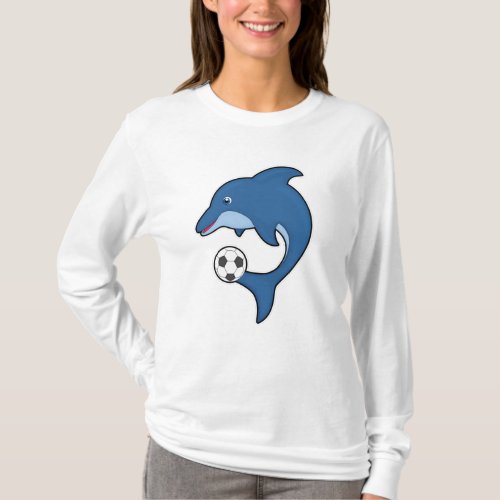 Dolphin as Soccer player with Soccer ball T_Shirt