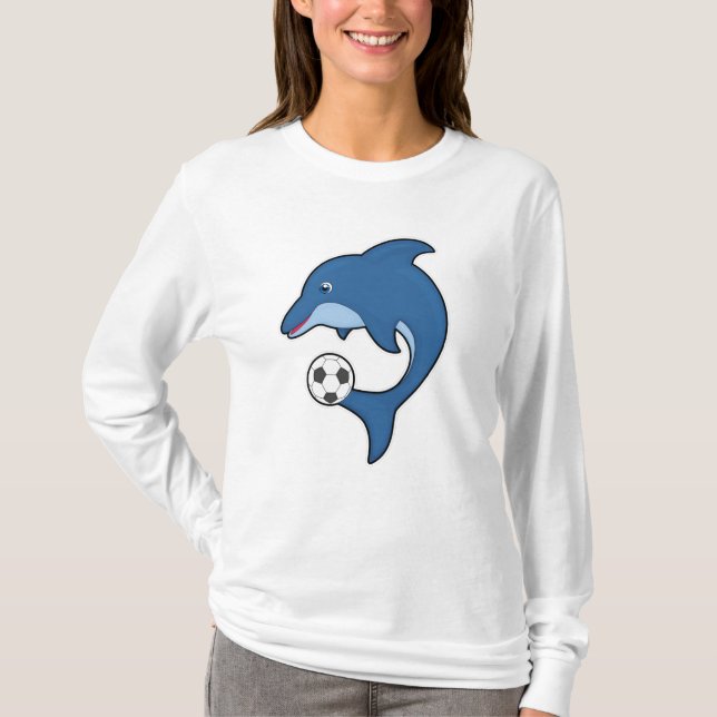 Dolphin as Soccer player with Soccer ball T-Shirt (Front)