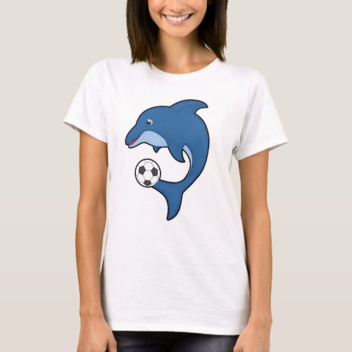 Dolphin as Soccer player with Soccer ball T_Shirt