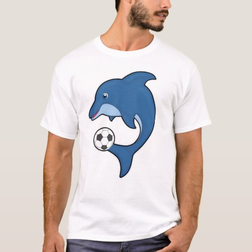 Dolphin as Soccer player with Soccer ball T_Shirt