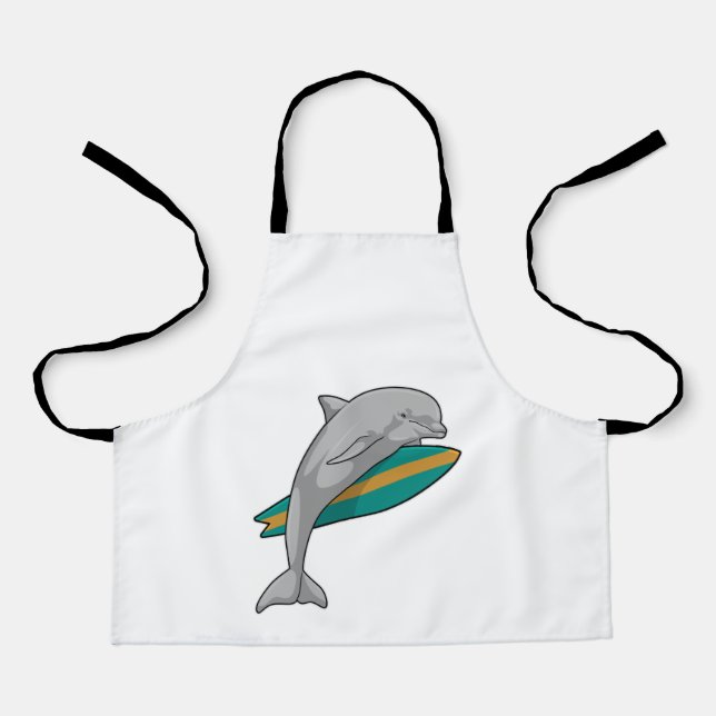 Dolphin as Surfer with Surfboard Apron (Front)