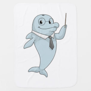 Dolphin as Teacher with Pointer Baby Blanket