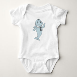Dolphin as Teacher with Pointer Baby Bodysuit
