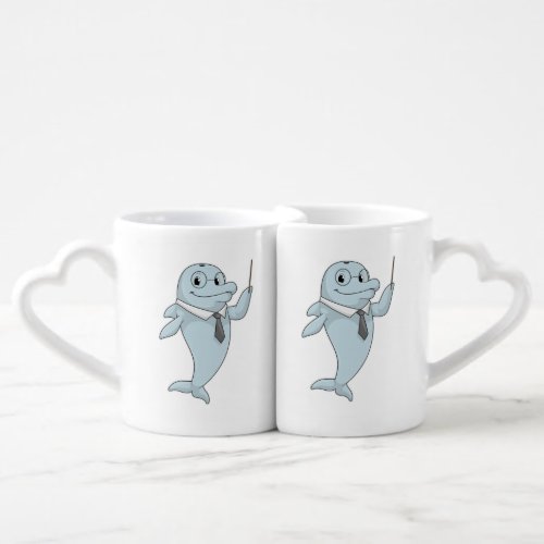 Dolphin as Teacher with Pointer Coffee Mug Set