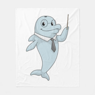 Dolphin as Teacher with Pointer Fleece Blanket