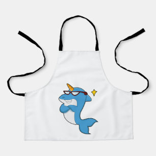 Dolphin as Unicorn with Glasses.PNG Apron