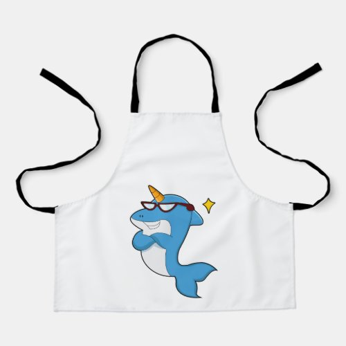 Dolphin as Unicorn with GlassesPNG Apron