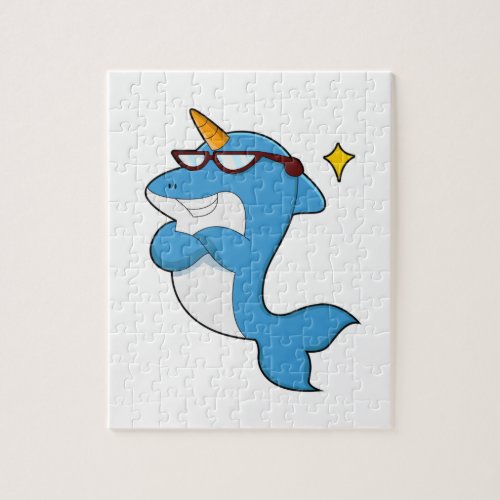 Dolphin as Unicorn with GlassesPNG Jigsaw Puzzle