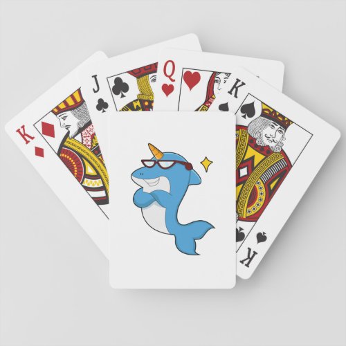 Dolphin as Unicorn with GlassesPNG Playing Cards