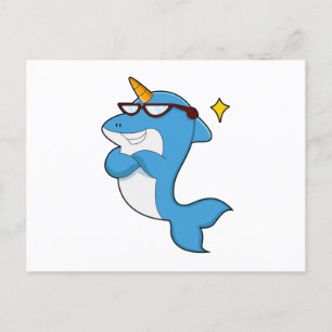 Dolphin as Unicorn with Glasses.PNG Postcard
