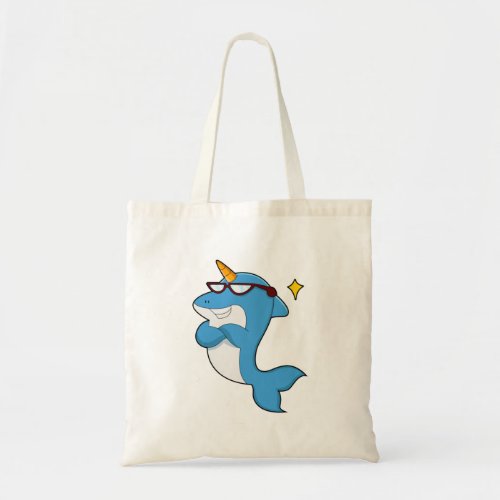 Dolphin as Unicorn with GlassesPNG Tote Bag