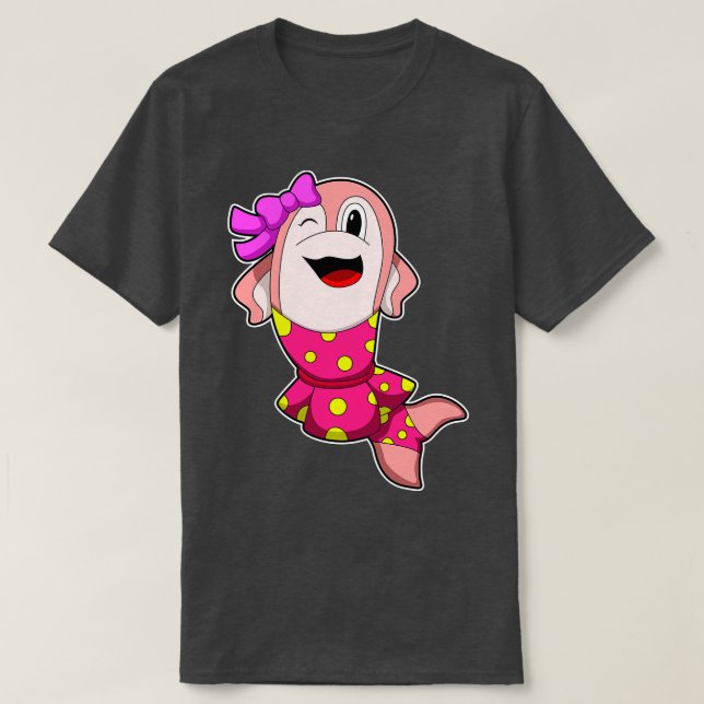 Dolphin at Ballet with Skirt Bow T-Shirt (Design Front)