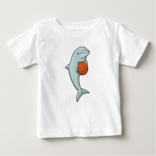 Dolphin at Basketball Sports Baby T-Shirt
