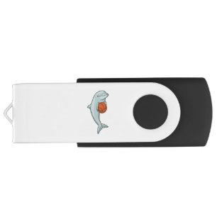 Dolphin at Basketball Sports Flash Drive