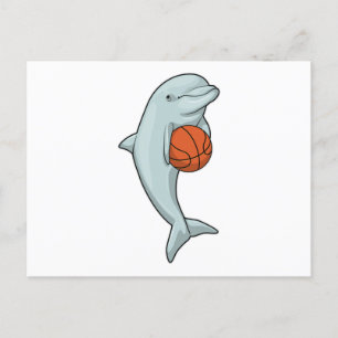 Dolphin at Basketball Sports Postcard
