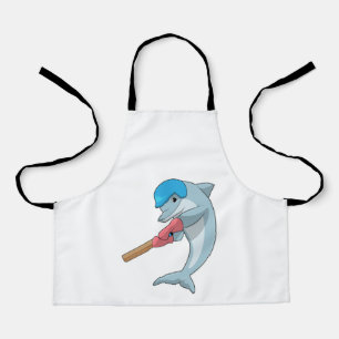 Dolphin at Cricket with Cricket bat Apron