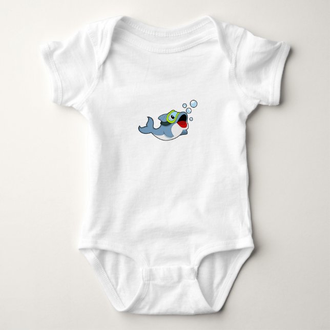 Dolphin at Diving with Water bubbles.PNG Baby Bodysuit (Front)