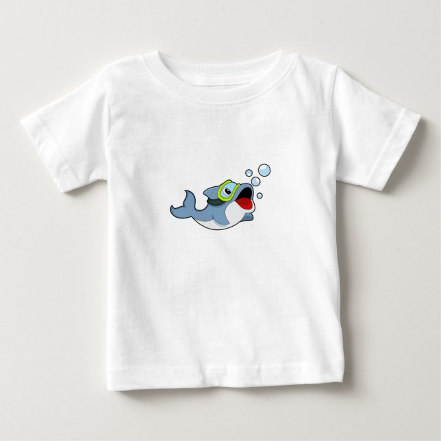 Dolphin at Diving with Water bubbles.PNG Baby T-Shirt (Front)