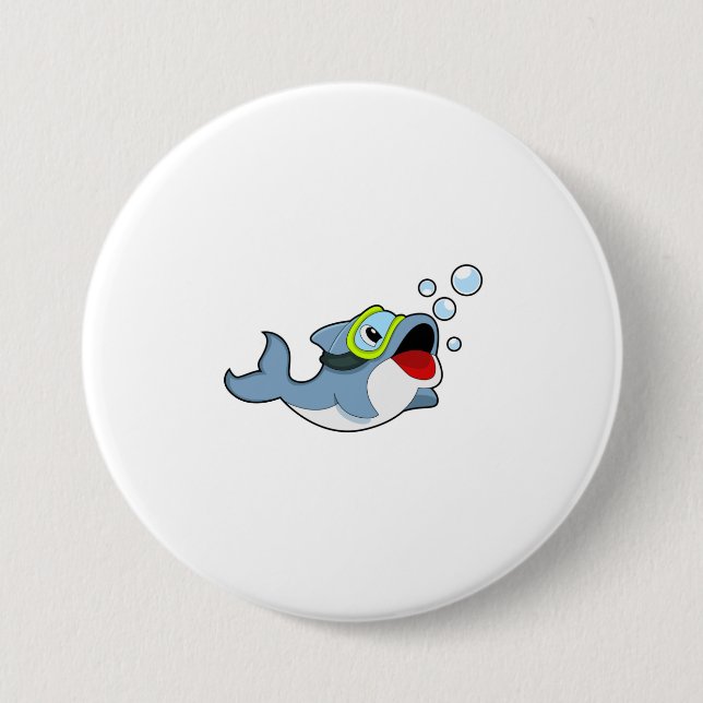 Dolphin at Diving with Water bubbles.PNG Button (Front)