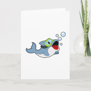Dolphin at Diving with Water bubbles.PNG Card