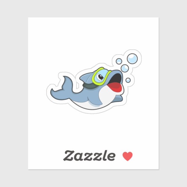 Dolphin at Diving with Water bubbles.PNG Sticker (Sheet)