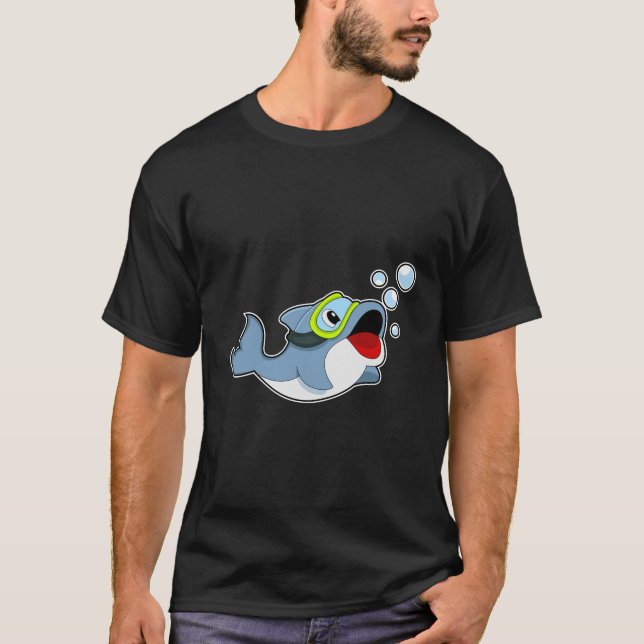 Dolphin at Diving with Water bubbles.PNG T-Shirt (Front)