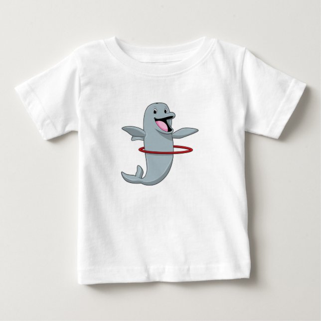 Dolphin at Endurance training with Fitness tires.p Baby T-Shirt (Front)