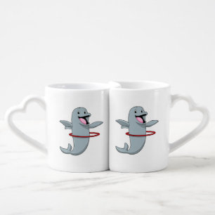 Dolphin at Endurance training with Fitness tires.p Coffee Mug Set