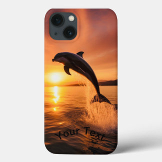 Dolphin At Golden Sunset iPhone 13 Case
