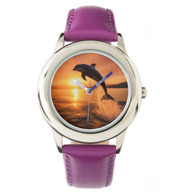 Dolphin At Golden Sunset Watch (Front)