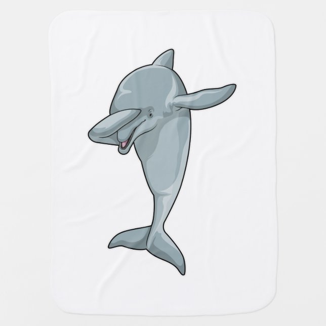Dolphin at Hip Hop Dance Dab Baby Blanket (Front)