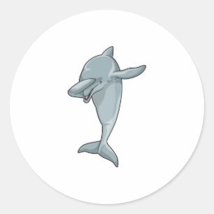Dolphin at Hip Hop Dance Dab Classic Round Sticker