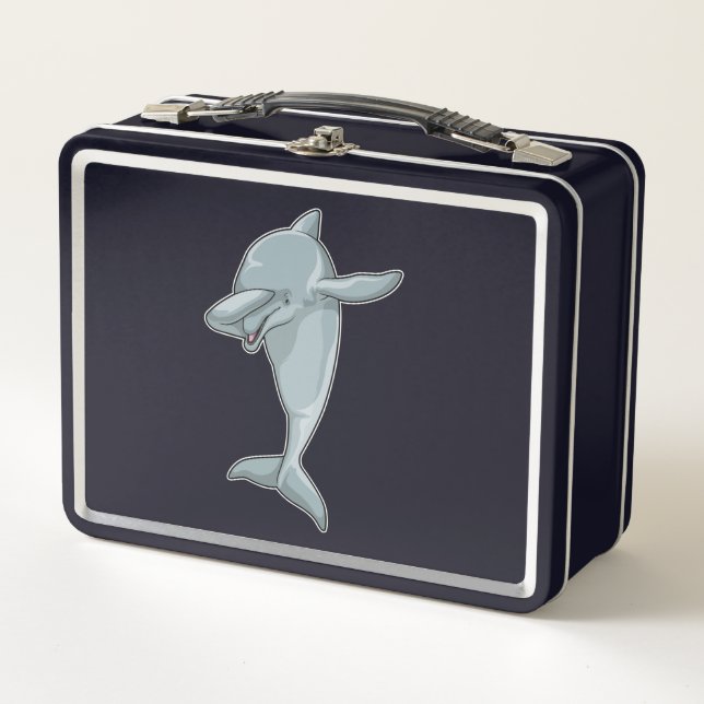 Dolphin at Hip Hop Dance Dab Metal Lunch Box (Front)