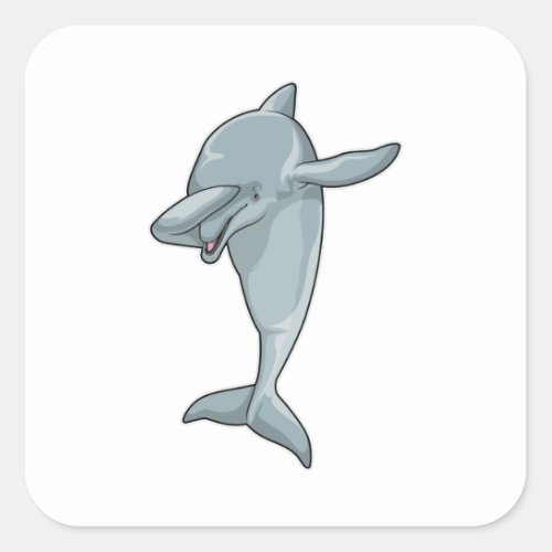 Dolphin at Hip Hop Dance Dab Square Sticker