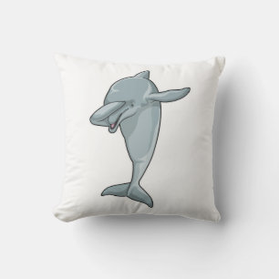 Dolphin at Hip Hop Dance Dab Throw Pillow