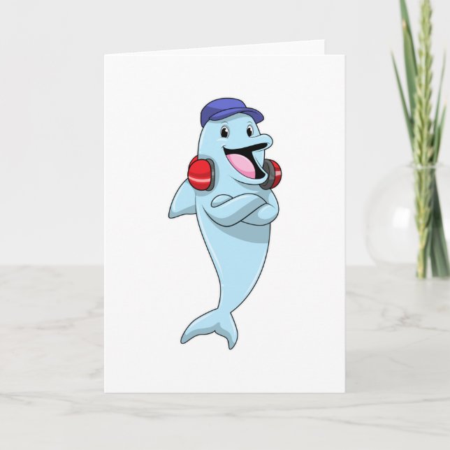 Dolphin at Listen to Music Card (Front)