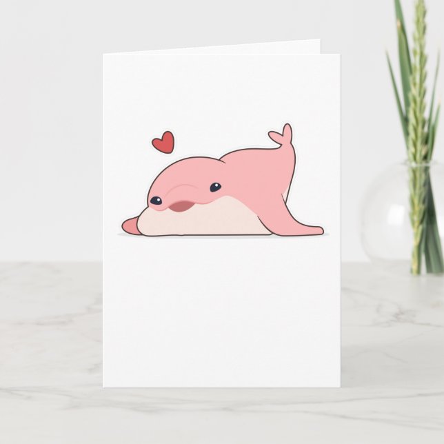 Dolphin at Love with Heart Card (Front)