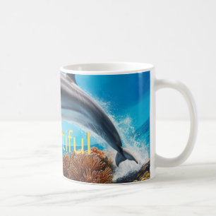 Dolphin at sea coffee mug