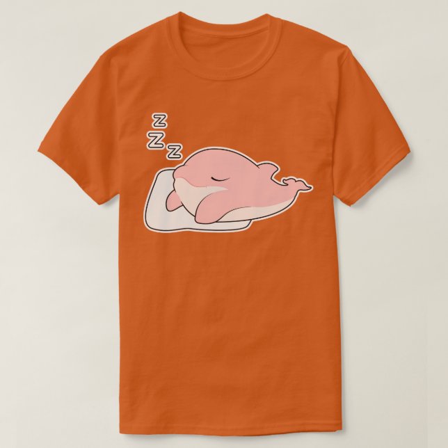 Dolphin at Sleeping on Pillow T-Shirt (Design Front)