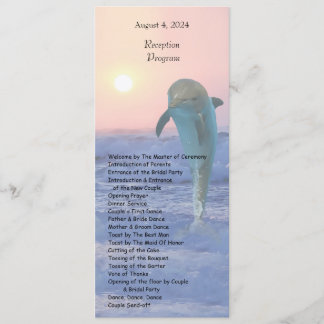 Dolphin at sunrise beach wedding program