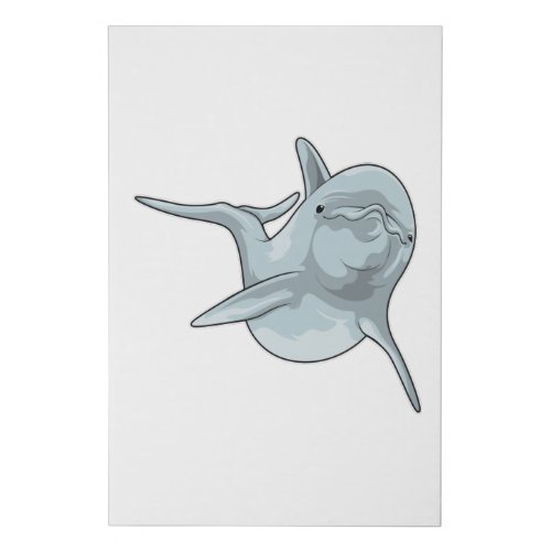 Dolphin at Swimming Faux Canvas Print