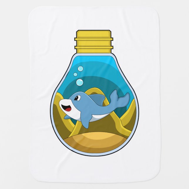 Dolphin at Swimming in Aquarium Baby Blanket (Front)