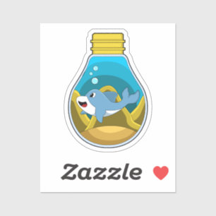 Dolphin at Swimming in Aquarium Sticker