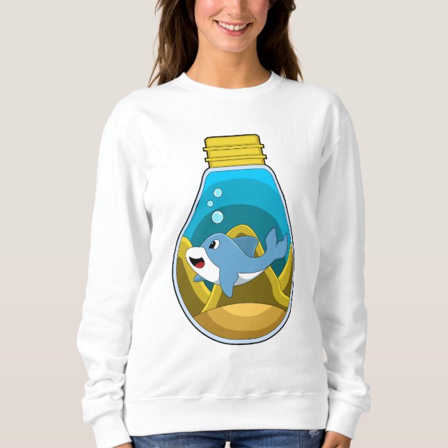 Dolphin at Swimming in Aquarium Sweatshirt (Front)