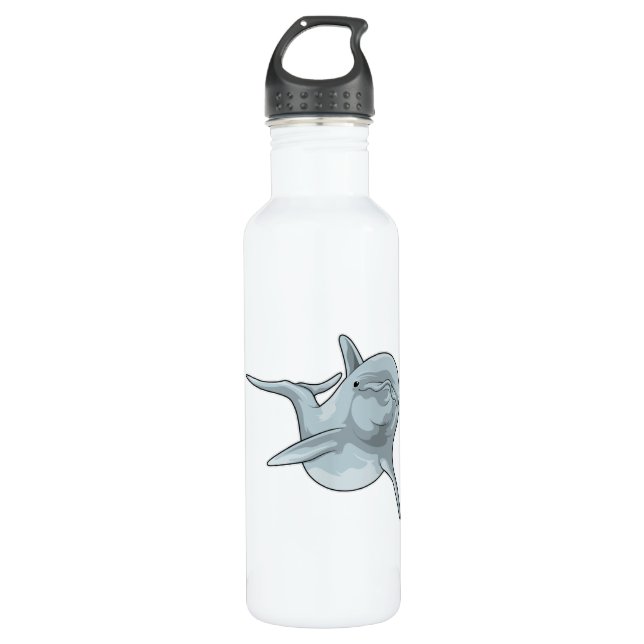 Dolphin at Swimming Stainless Steel Water Bottle (Front)