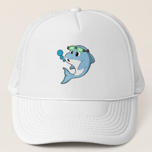 Dolphin at Swimming  Swimming goggles Trucker Hat