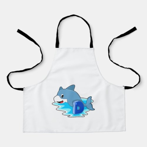 Dolphin at Swimming with Letter Apron