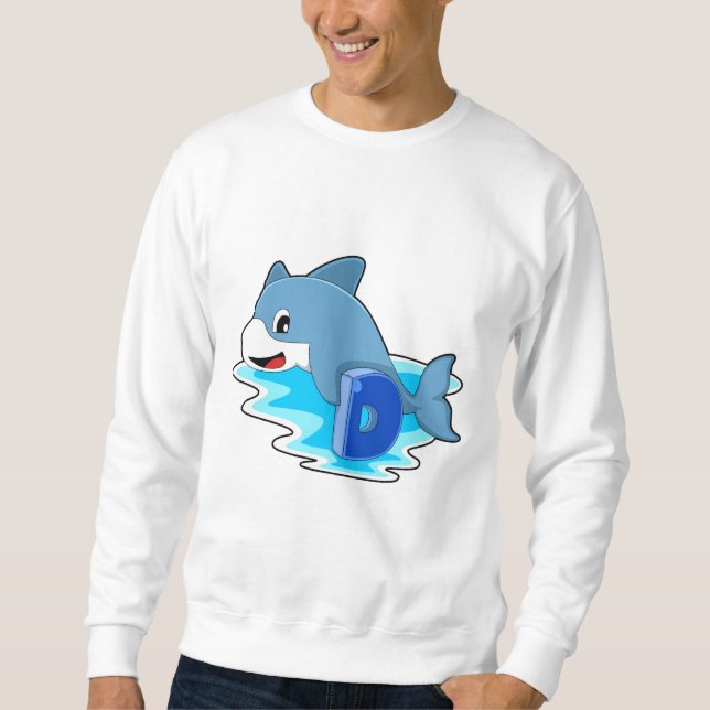Dolphin at Swimming with Letter Sweatshirt (Front)