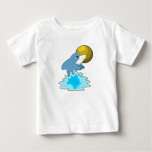 Dolphin at Swimming with Moon Baby T-Shirt